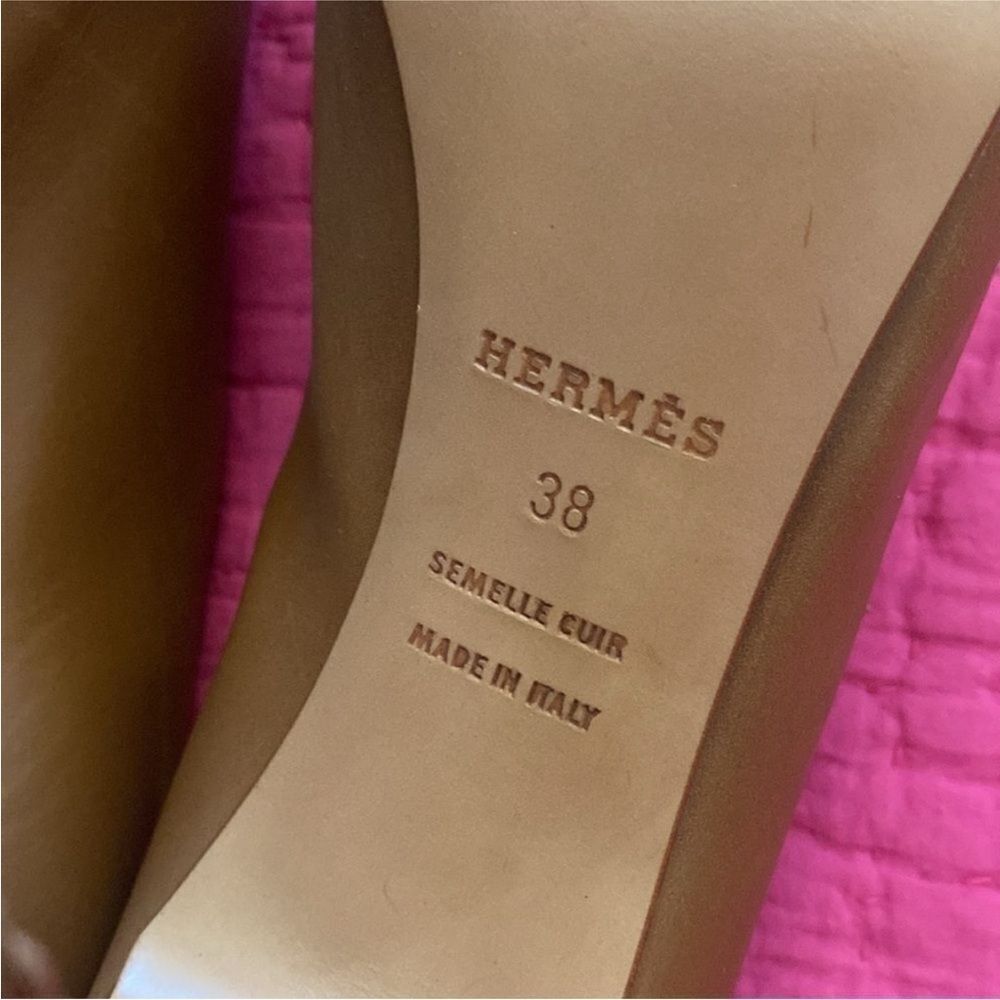 Hermes Elegant Brown Peep-Toe Heels, US8 - Picture 10 of 13